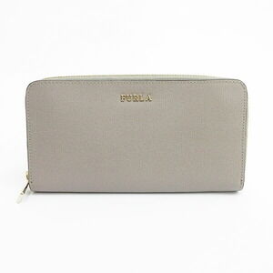 FURLA Round Zip Long Wallet Gray